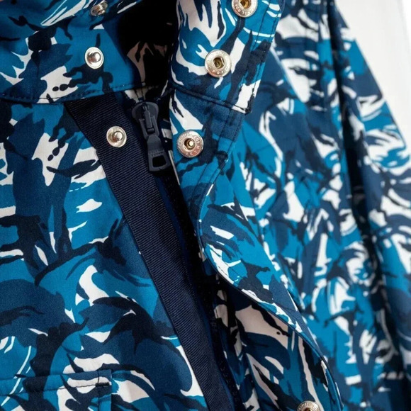 Orlebar Brown Sutherland Camo water wind resistant Field Jacket Lake Blue | Med - Picture 11 of 16